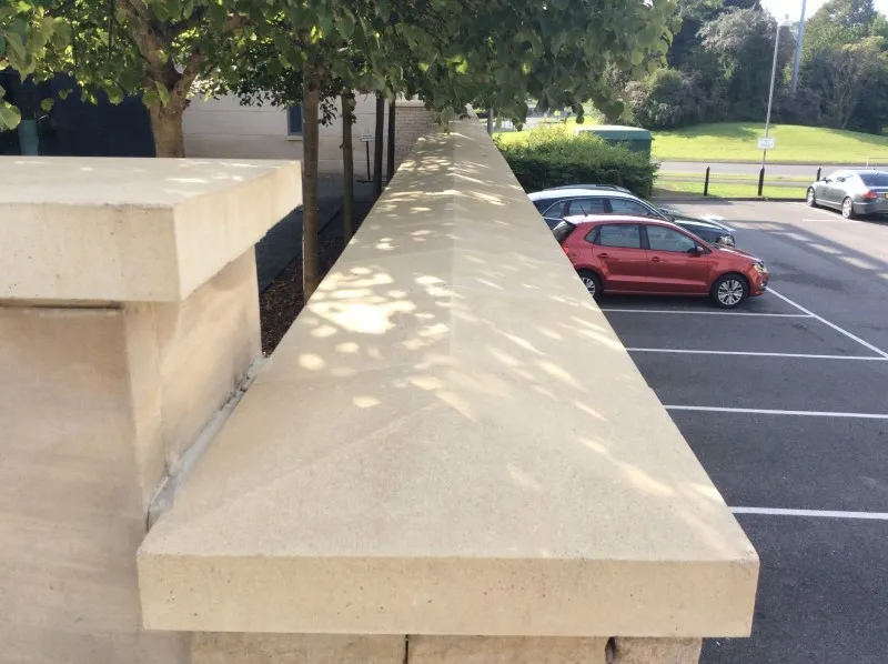 Capping stone wall after